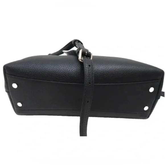 Kate Spade Aubrey Chain Top Handel Black Pebbled Leather Satchel